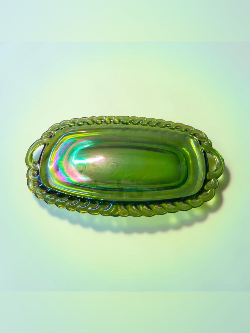 Indiana Carnival green butter tray